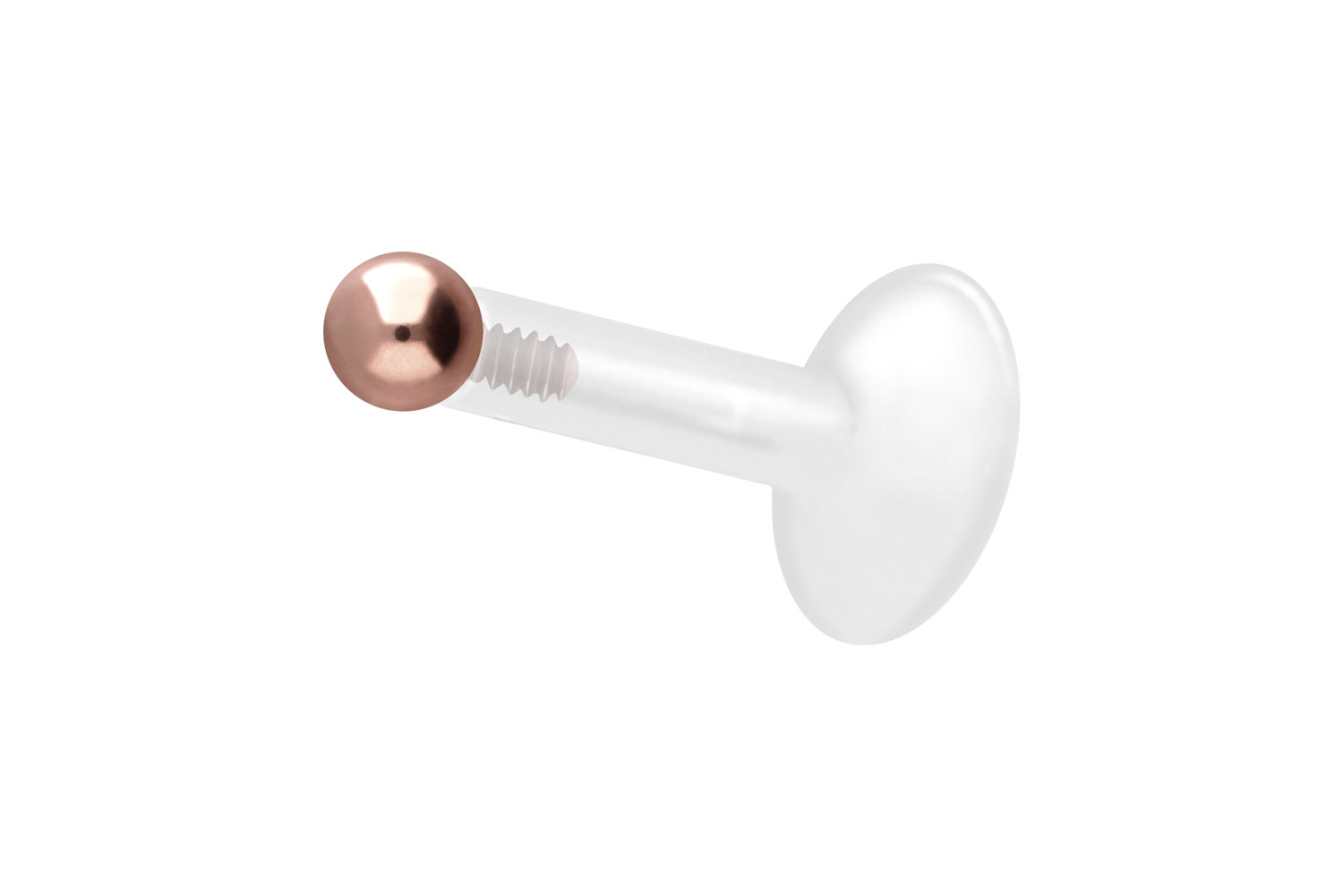 PTFE Labret Piercing mit Innengewinde + Titan-Aufsatz KUGEL
